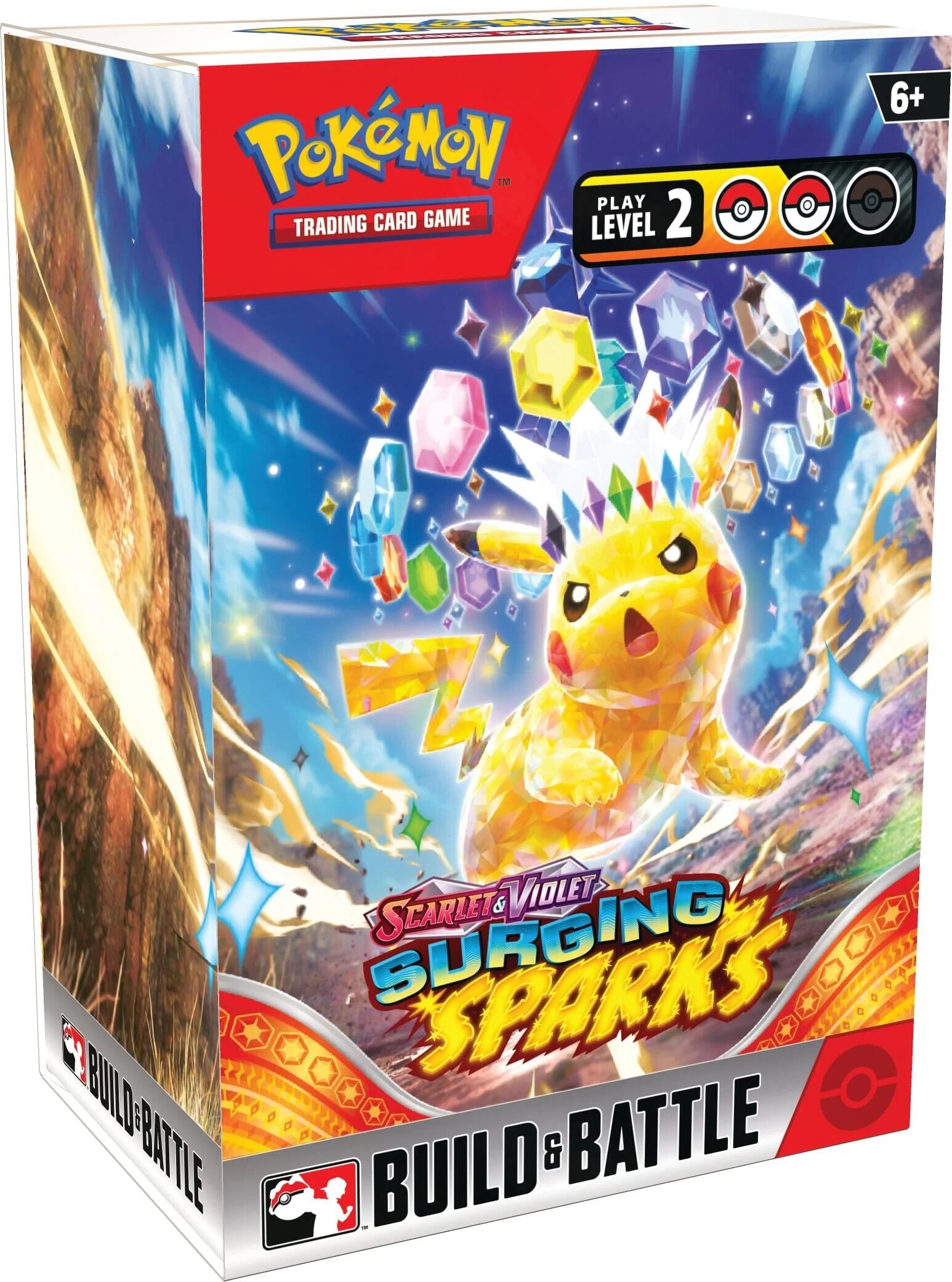 ssp booster box Scarlet & Violet - Surging Sparks - Build & Battle Number of Cards:100 D3W3 Archaludon ex and Latias Affordable Pokemon card display
