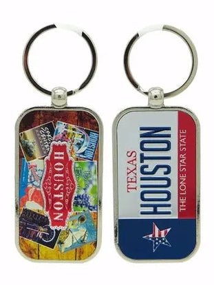2 Sided Houston Retro LP key chain - Shippin Texas
