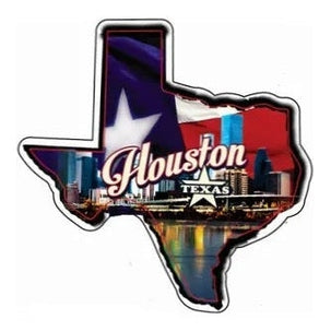 Houston Map Foil Magnet New Marco Polo