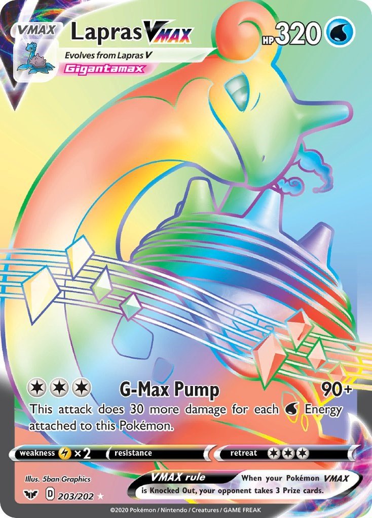 Lapras VMAX (Secret) [SWSH01 - 203/202] - Shippin Texas
