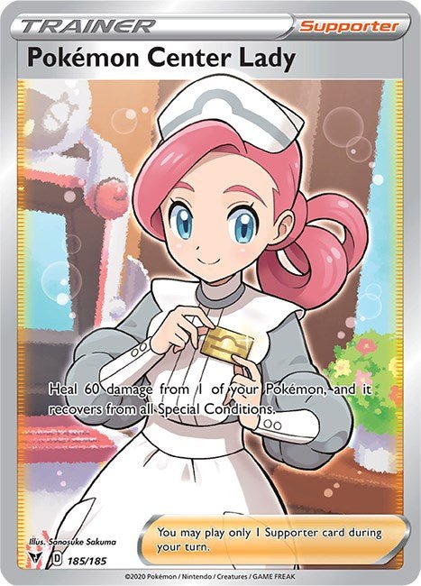 Pokemon Center Lady (Full Art) [SWSH04 - 185/185] - Shippin Texas