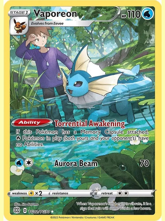 Vaporeon [SWSH09:TG - TG02/TG30] SWSH09: Brilliant Stars Trainer Gallery