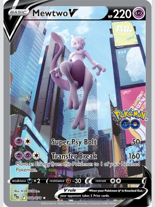 Mewtwo V (Alternate Full Art) [PGO - 072/078] Pokemon GO