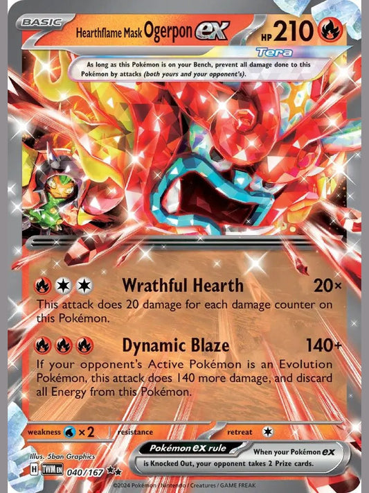 Hearthflame Mask Ogerpon ex - 040/167 [TWM - 040/167] SV06: Twilight Masquerade