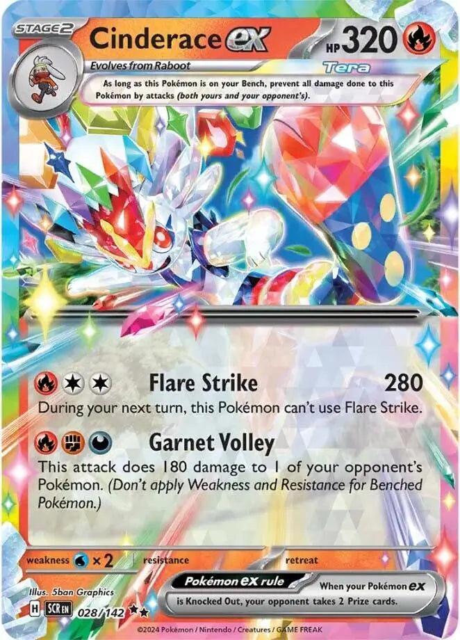 Cinderace ex - 028/142 [SCR - 028/142] SV07: Stellar Crown