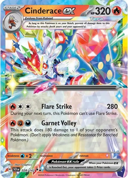 Cinderace ex - 028/142 [SCR - 028/142] SV07: Stellar Crown