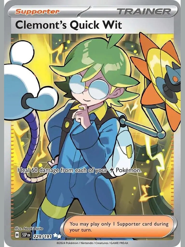 Clemont's Quick Wit - 229/191 [SSP - 229/191] SV08: Surging Sparks