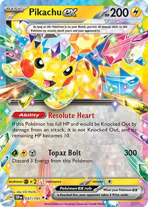 Pikachu ex - 057/191 [SSP - 057/191] SV08: Surging Sparks