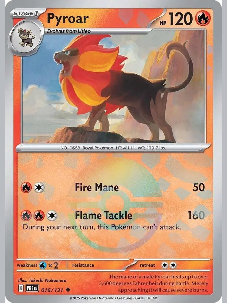Pyroar (Poke Ball Pattern) [PRE - 016/131] SV: Prismatic Evolutions