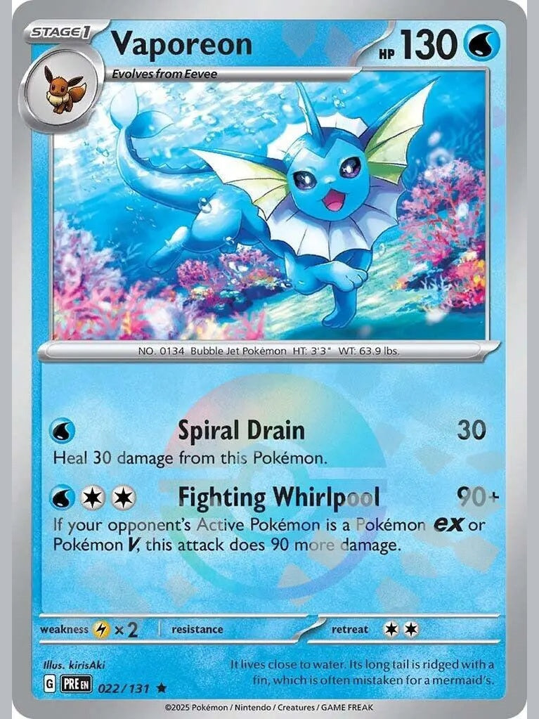 Vaporeon (Poke Ball Pattern) [PRE - 022/131] SV: Prismatic Evolutions