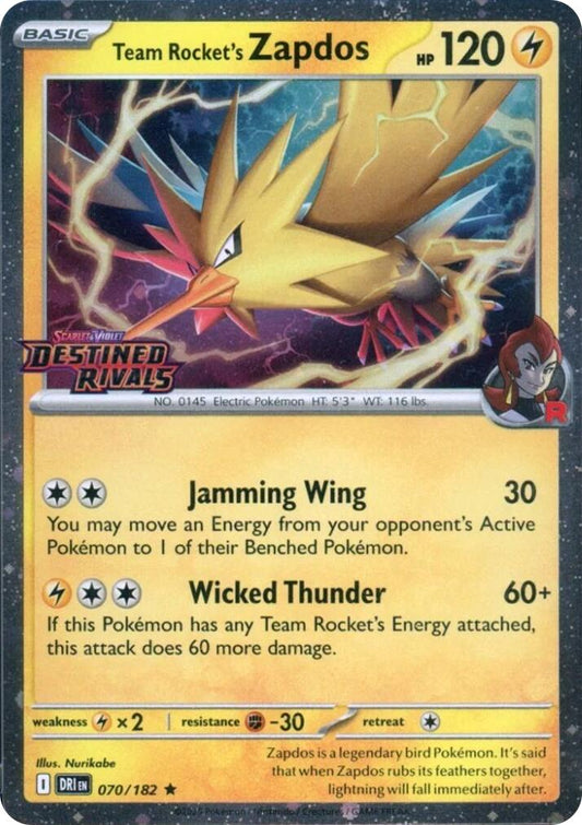 Team Rocket's Zapdos (Destined Rivals Stamp) [MCAP - 070/182] - Shippin Texas