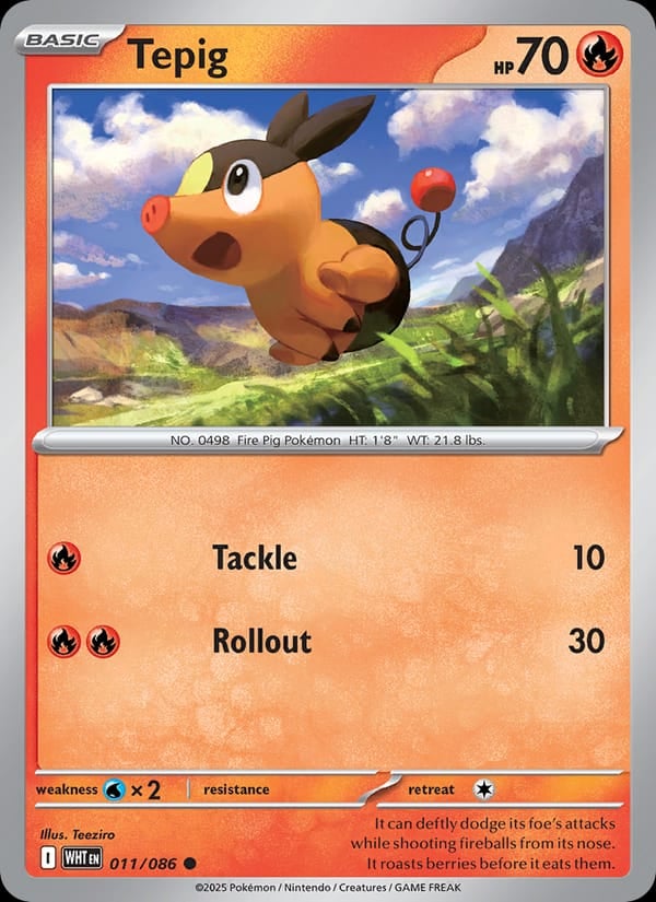 Tepig (Master Ball Pattern) [WHT - 011/086] - Shippin Texas