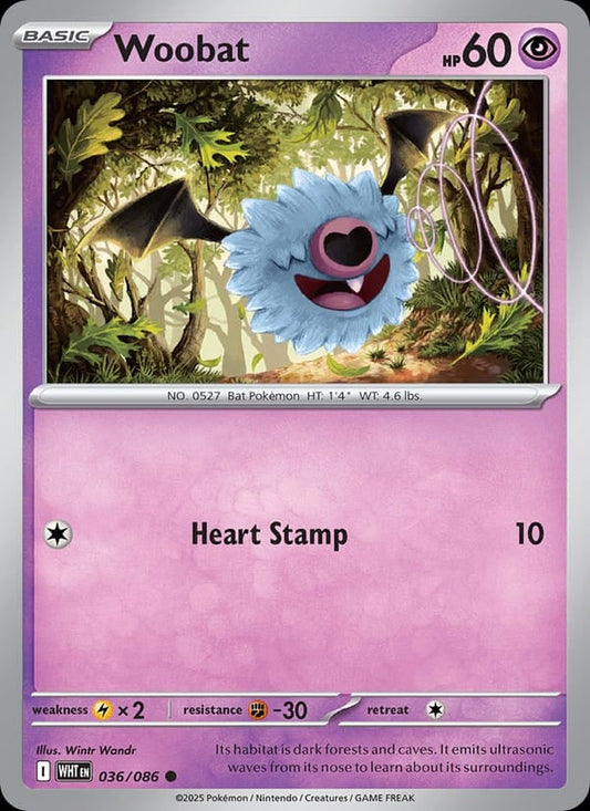 Woobat (Master Ball Pattern) [WHT - 036/086] - Shippin Texas