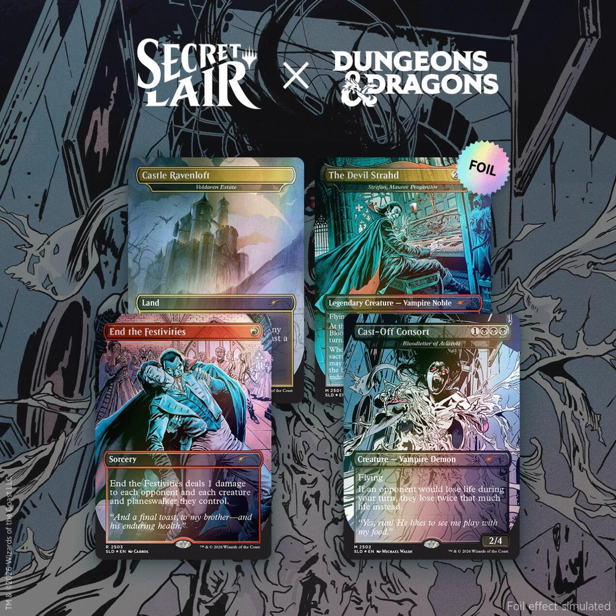 Secret Lair Drop: Secret Lair x Dungeons & Dragons: Strahd's Descent - Traditional Foil Edition [SLD] - Shippin Texas