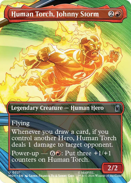 Human Torch, Johnny Storm (Borderless)