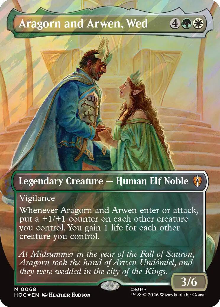 (Preorder) Aragorn and Arwen, Wed (Borderless) (Surge Foil) [HOC - 68] - Shippin Texas