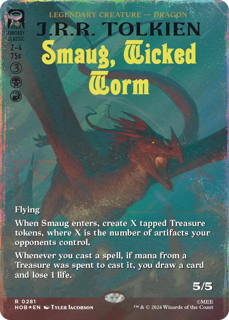 Smaug, Wicked Worm (Borderless) (Surge Foil) [HOB - 281] - Shippin Texas
