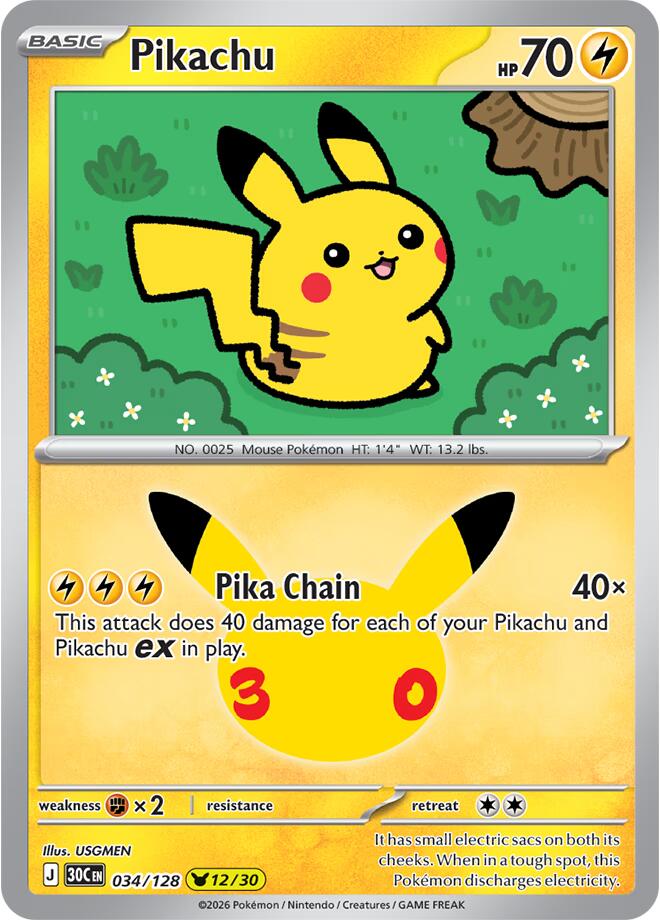 Pikachu - 034/128 [30C - 034/128] - Shippin Texas
