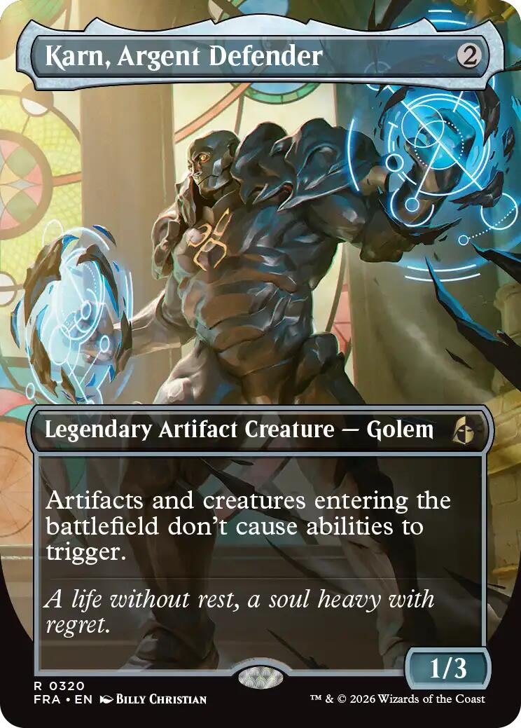 (Preorder) Karn, Argent Defender (Borderless) [FRA - 320] - Shippin Texas