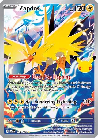 Zapdos - 133/128 [30C - 133/128] - Shippin Texas