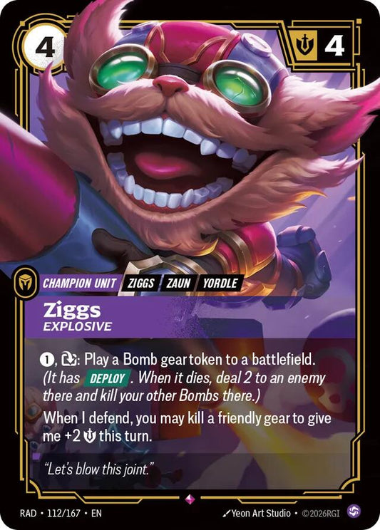 Ziggs, Explosive [RAD - 112/167] - Shippin Texas
