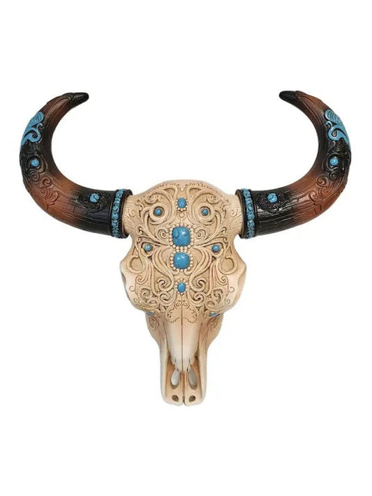 Tooled Skull with Turquoise Inlay New Marco Polo