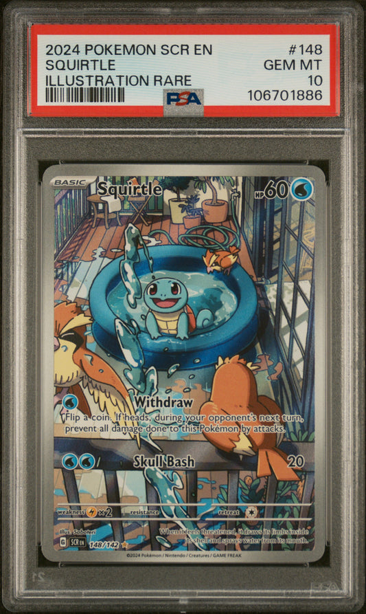 2024 POKEMON SCR EN-STELLAR CROWN | ILLUSTRATION RARE #148 SQUIRTLE | PSA 10