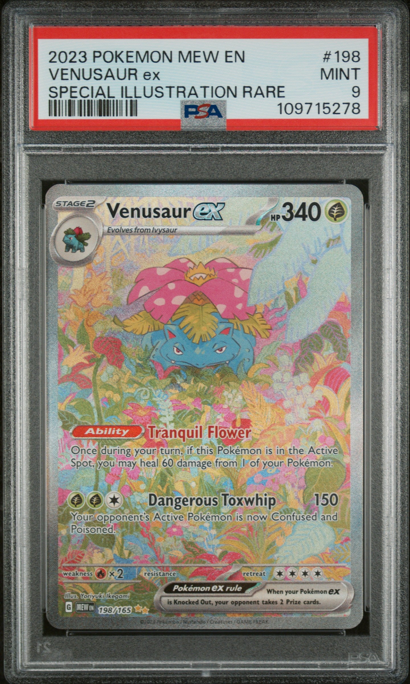 2023 POKEMON MEW EN-151 | SPECIAL ILLUSTRATION RARE #198 VENUSAUR EX | PSA 9