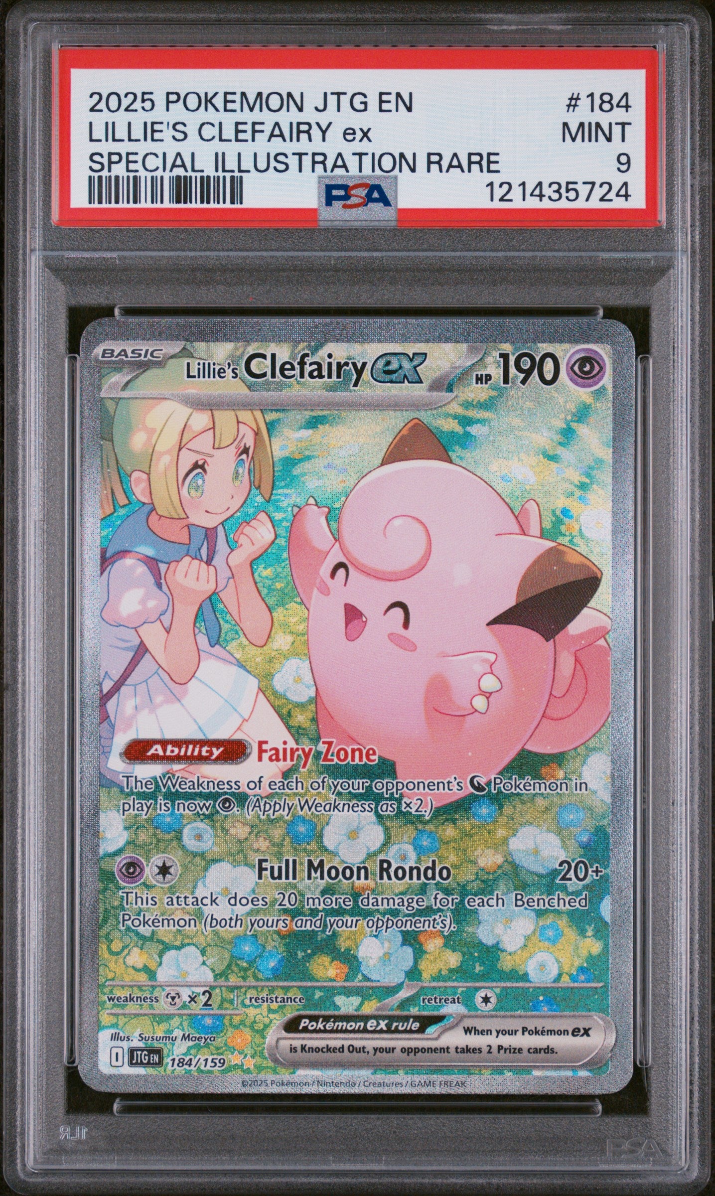 2025 POKEMON JTG EN-JOURNEY TOGETHER | SPECIAL ILLUSTRATION RARE #184 LILLIE'S CLEFAIRY EX | PSA 9