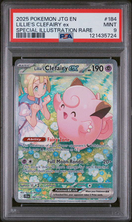 2025 POKEMON JTG EN-JOURNEY TOGETHER | SPECIAL ILLUSTRATION RARE #184 LILLIE'S CLEFAIRY EX | PSA 9