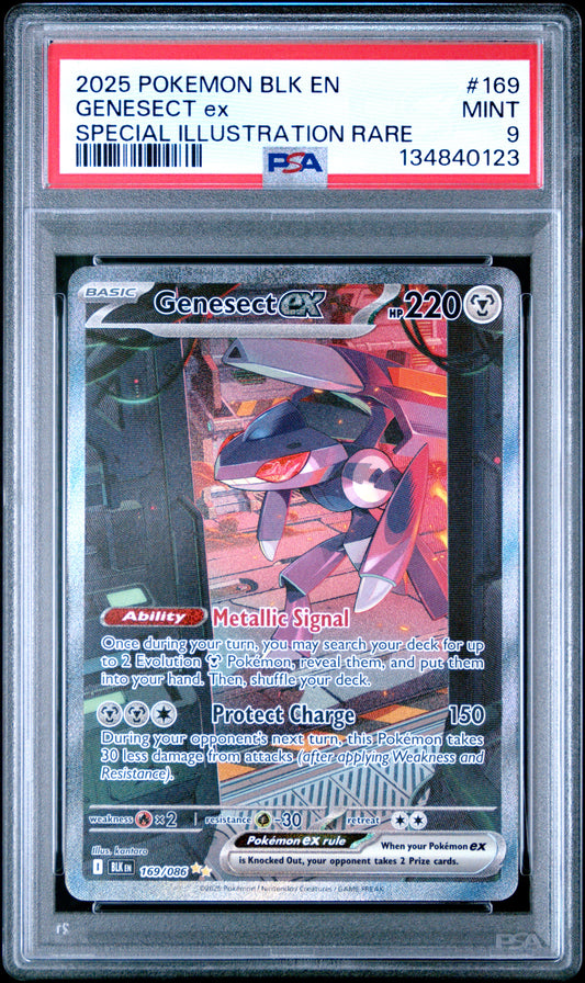 2025 POKEMON BLK EN-BLACK BOLT | SPECIAL ILLUSTRATION RARE #169 GENESECT EX | PSA 9