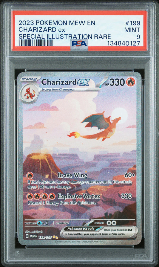 2023 POKEMON MEW EN-151 | SPECIAL ILLUSTRATION RARE #199 CHARIZARD EX | PSA 9