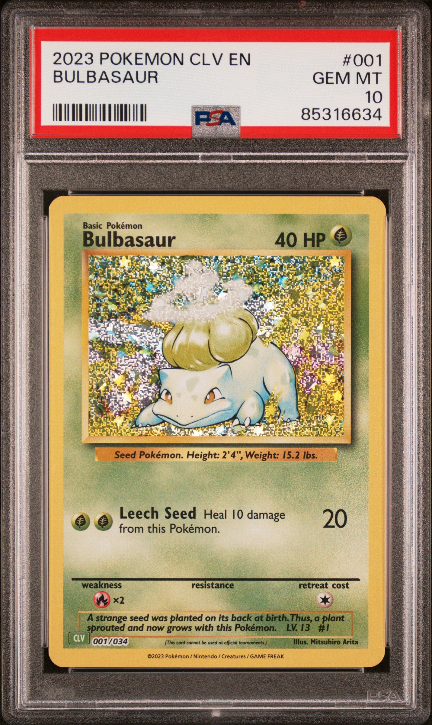 2023 POKEMON CLV-TRADING CARD GAME CLASSIC VENUSAUR & LUGIA ex DECK #001 BULBASAUR | PSA 10