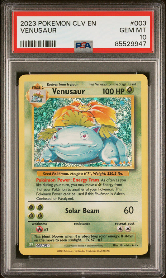 2023 POKEMON CLV-TRADING CARD GAME CLASSIC VENUSAUR & LUGIA ex DECK #003 VENUSAUR | PSA 10