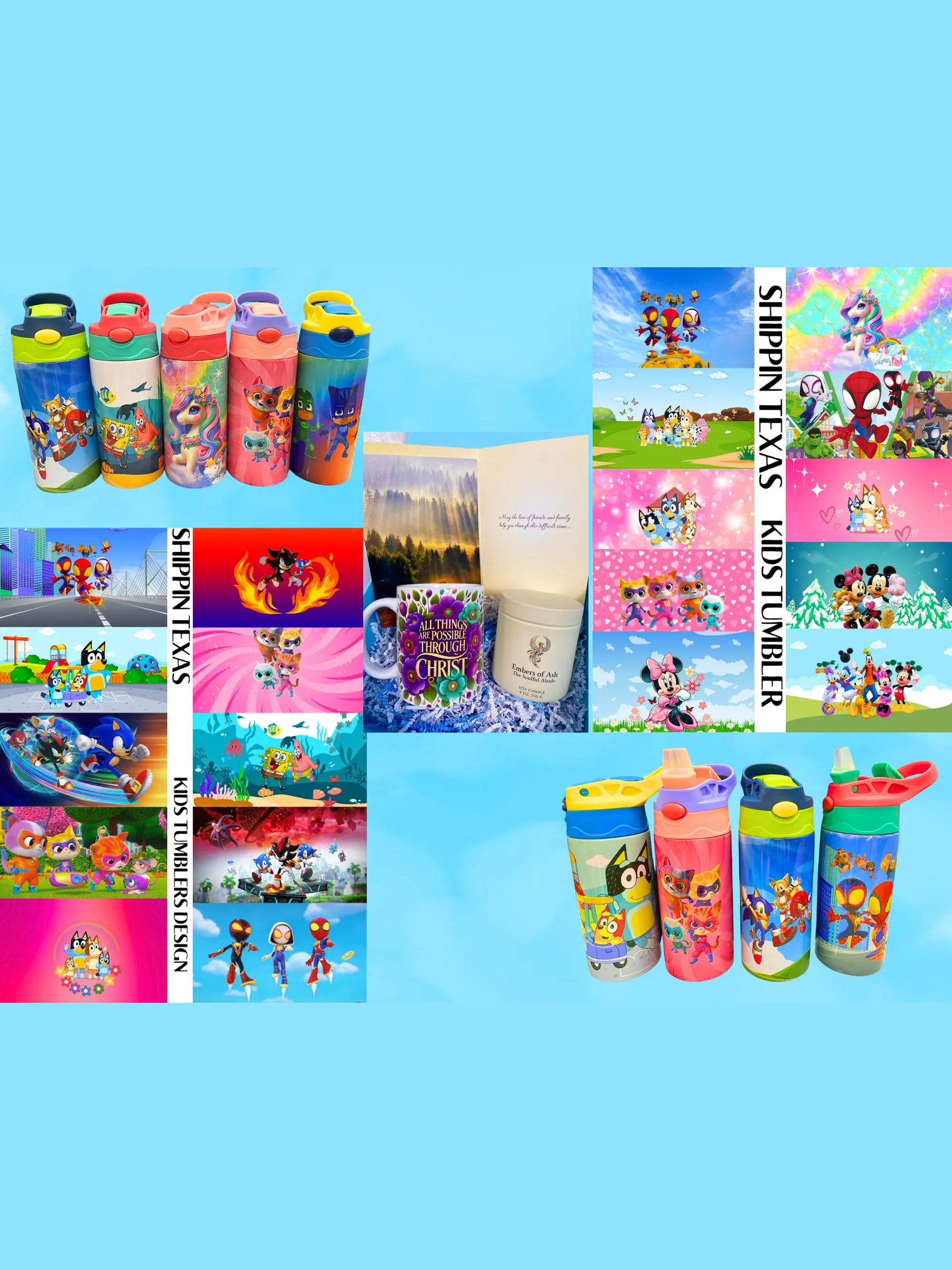 Custom Tumblers, Kids Cups, and Coffee Mugs Shippin Texas