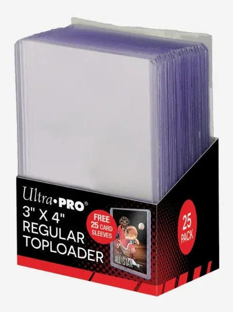 3" x 4" Clear Regular Toploaders and Soft Sleeves Bundle (25ct) for Standard Size Cards Ultra Pro