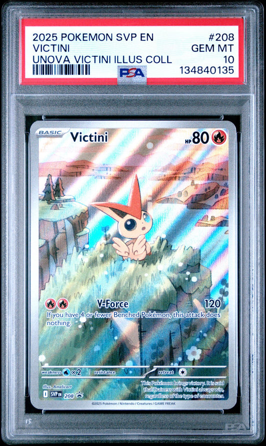 2025 POKEMON SVP EN-SV BLACK STAR PROMO | UNOVA VICTINI ILLUSTRATION COLLECTION #208 VICTINI PSA 10
